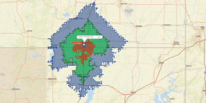The South Coffeyville Oklahoma and Kansas Region Map