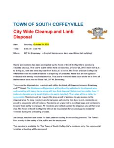South Coffeyville Town Cleanup Scheduled for October 28th